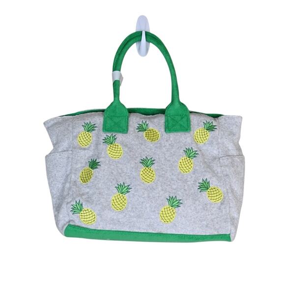 Wildfox Pineapple Embroidered Tote Bag Green and Gray NEW - Picture 2 of 8